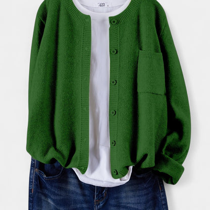 Gleame.-Truien &amp; Vesten-Gleame cardigan - casual gebreide cardigan met knopen en lange mouwen