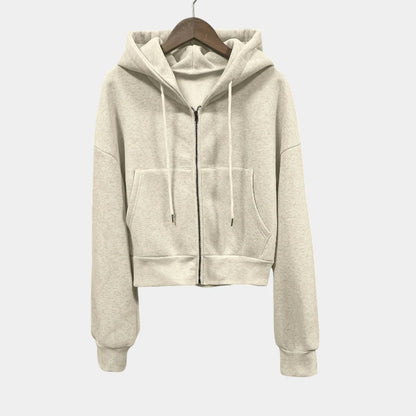  Gleame.-Truien &amp; Vesten-Gleame hoodie - casual lange mouw ritssluiting apricot