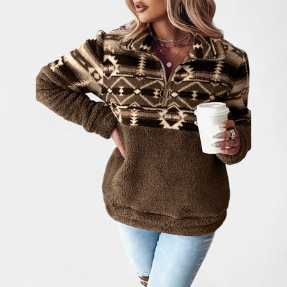 Gleame.-Truien &amp; Vesten-Gleame sweatshirt - casual dames trui met lange mouwen en geometrisch patroon