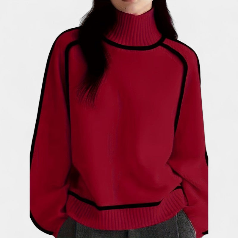 Gleame.-Truien & Vesten-Gleame trui - casual trui met lange mouwen en ronde hals in kleurblokdesign