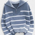 Gleame.-Truien & Vesten-Gleame trui - casual trui met ritssluiting en strepen