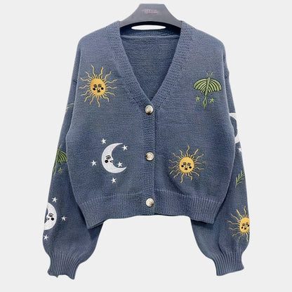  Gleame.-Truien &amp; Vesten-Gleame vest - gebreid elegant knoopvest met fijne v-hals