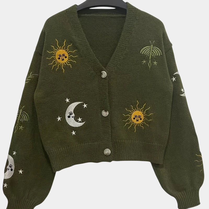 Gleame.-Truien & Vesten-Gleame vest - gebreid elegant knoopvest met fijne v-hals