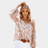 Gleame.-Women Blouse-Gleame blouse - lichte bloemenblouse met lange mouwen voor een casual look