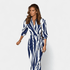 Gleame.-Women Dress Summer-Gleame jurk - gestreepte wikkeljurk met levendig bloemmotief