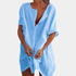 Gleame.-Women Dresses-Gleame Jurk - luchtige jurk met knoopdetail, ideaal voor strand en vrije tijd