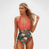 Gleame.-Women Swimsuit Summer-Gleame badpak - trendy halterbadpak met botanische print