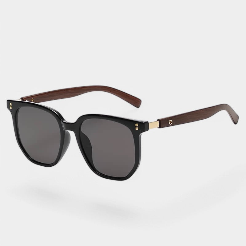 Gleame.-Zonnebril-Gleame Zonnebril - Retro vierkante zonnebril met luxe houten details