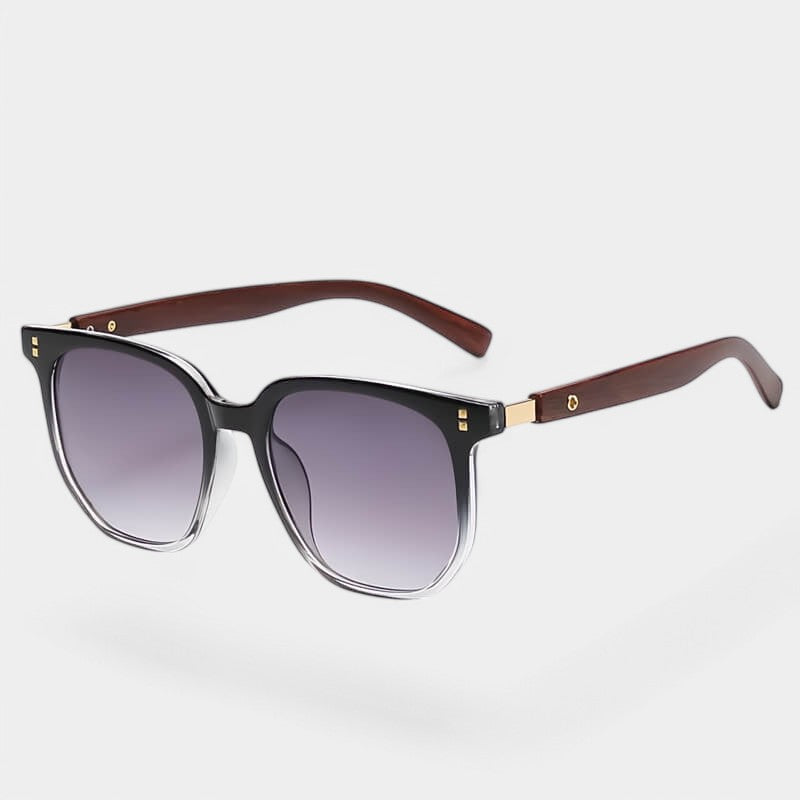 Gleame.-Zonnebril-Gleame Zonnebril - Retro vierkante zonnebril met luxe houten details