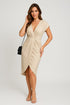 Gleame.-dress-Gleame Midi Wikkeljurk – Elegante damesjurk met V-hals en strakke taille