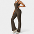 Gleame.-jumpsuit-Gleame Jumpsuit - Strakke flared pants jumpsuit met v-back voor dames