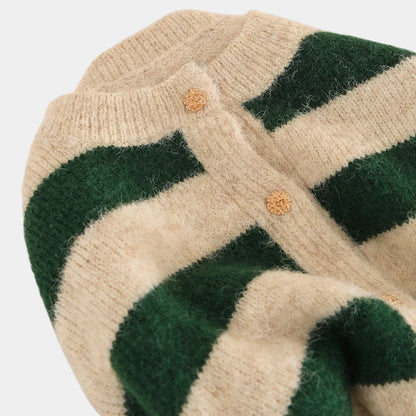 Gleame.-Truien &amp; Vesten-Gleame Cardigan - Casual gestreepte wol cardigan voor de herfst en winter