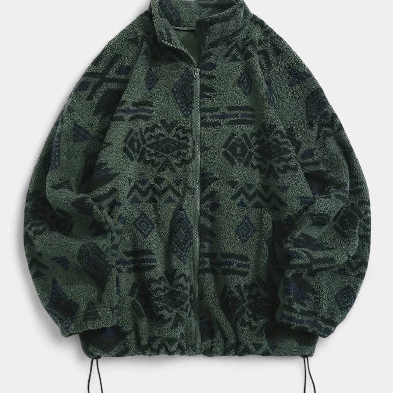 Gleame.-Jassen-Gleame Jas - Casual comfortabele ritsjack met tribal patroon