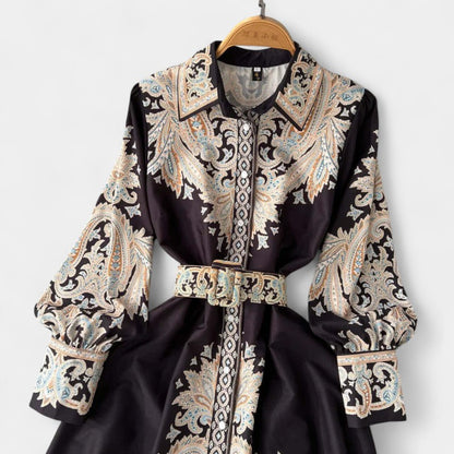 Gleame Lange Jurk - Maxi dress voor dames met lange mouwen