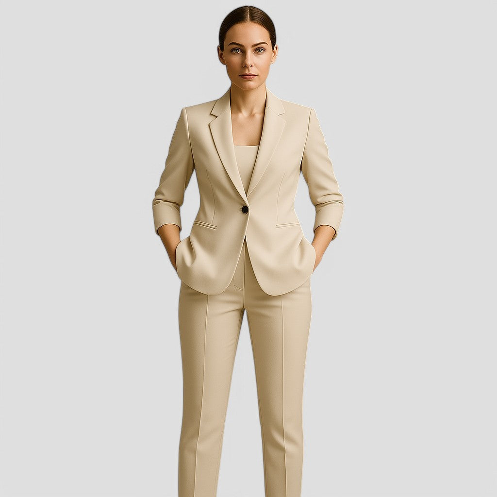 Gleame Blazer en Pantalon Set - Stijlvolle tweedelige set voor dames
