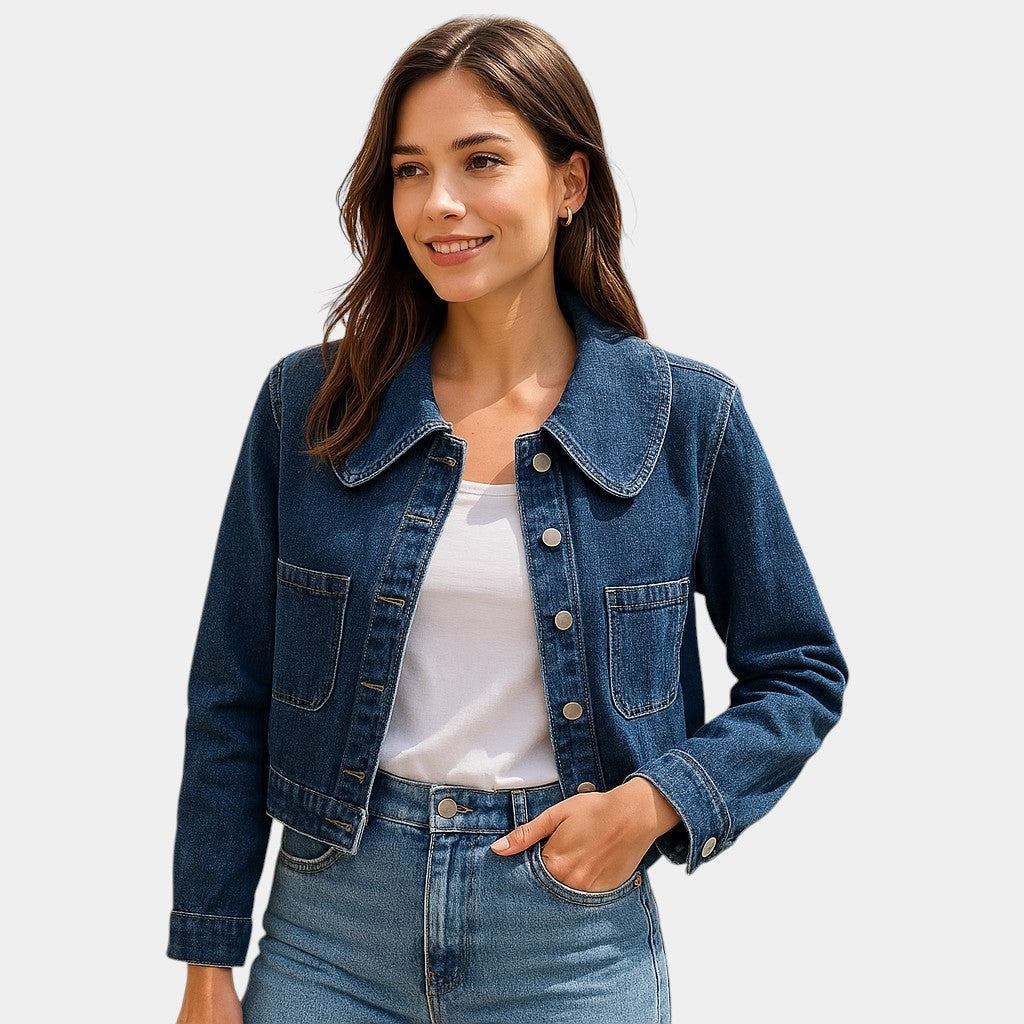 Gleame Spijkerjas - Kort denim jack met lange mouwen voor dames