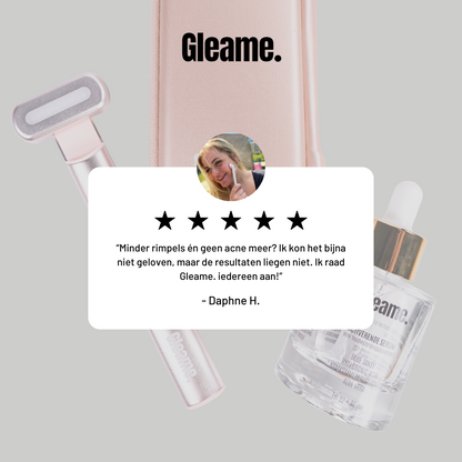 Gleame. Advanced Skincare Set | Een betere huid binnen 2 weken | 4 in 1 skincare tool | Rood licht therapie | Microcurrent | Blauw licht therapie | FDA Approved