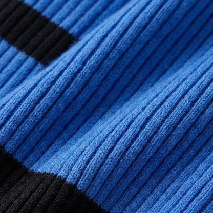 Gleame | Dames Bodycon Jurk Ronde Hals Lange Mouw Kleurblok Strepen