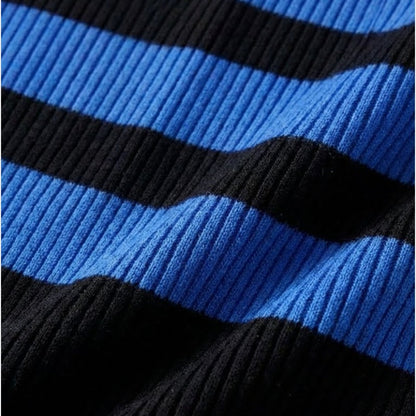 Gleame | Dames Bodycon Jurk Ronde Hals Lange Mouw Kleurblok Strepen