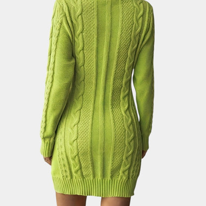 Gleame | Dames Kabelgebreide Trui Jurk Warm Elegante Pasvorm