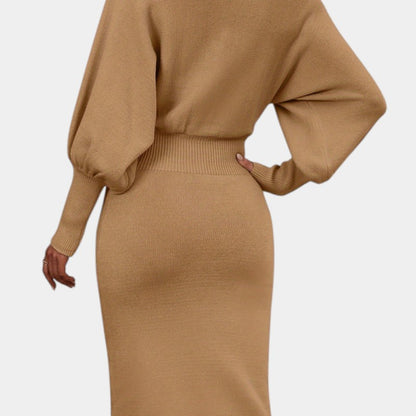 Gleame | Dames Trui Jurk Elegante Pasvorm met Taille