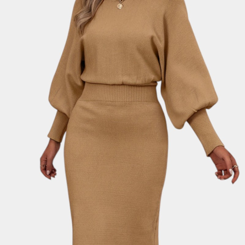 Gleame | Dames Trui Jurk Elegante Pasvorm met Taille