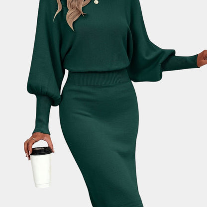 Gleame | Dames Trui Jurk Elegante Pasvorm met Taille