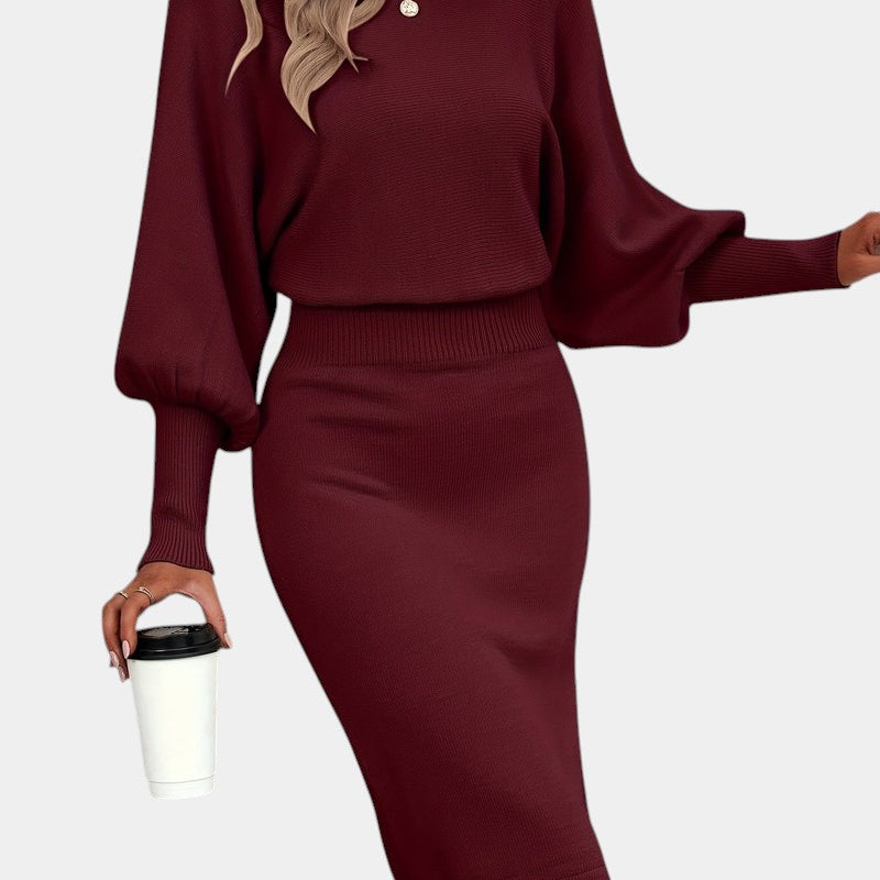 Gleame | Dames Trui Jurk Elegante Pasvorm met Taille