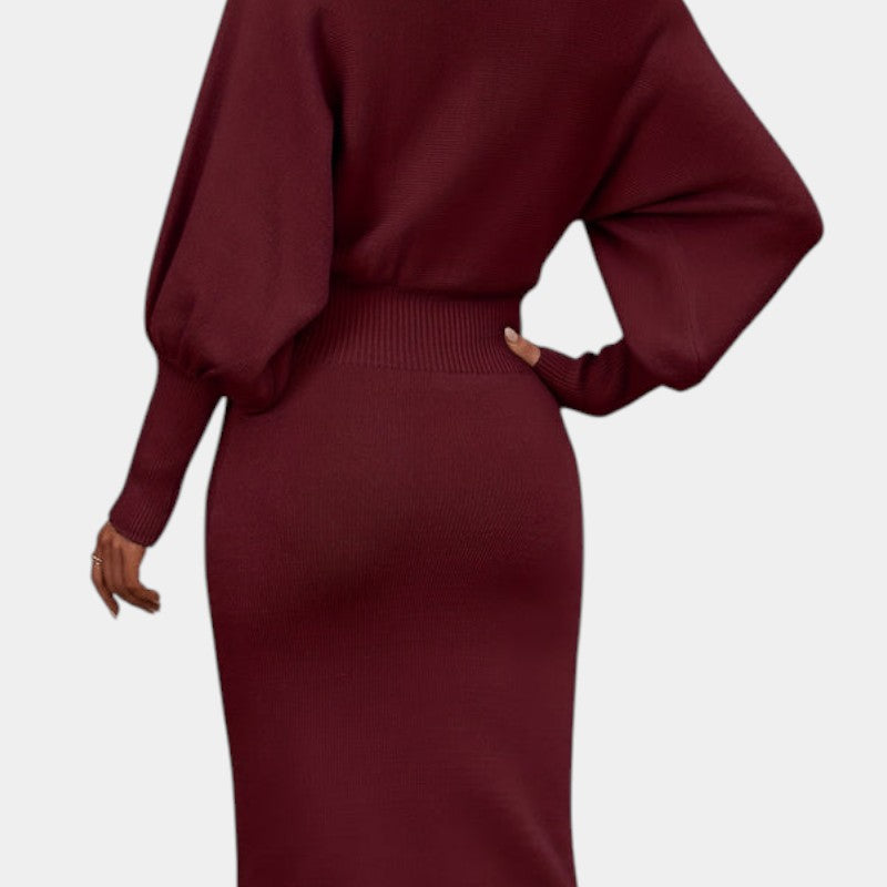 Gleame | Dames Trui Jurk Elegante Pasvorm met Taille