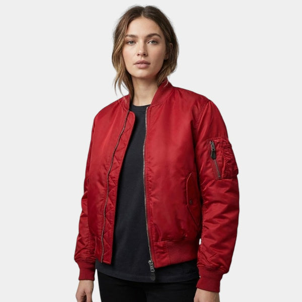 Gleame Bomberjack - Klassiek bomberjack dames jas met rits en zakdetails