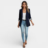 Gleame | Women's Jacket With Stripe Detail Sleeve Classic Fit