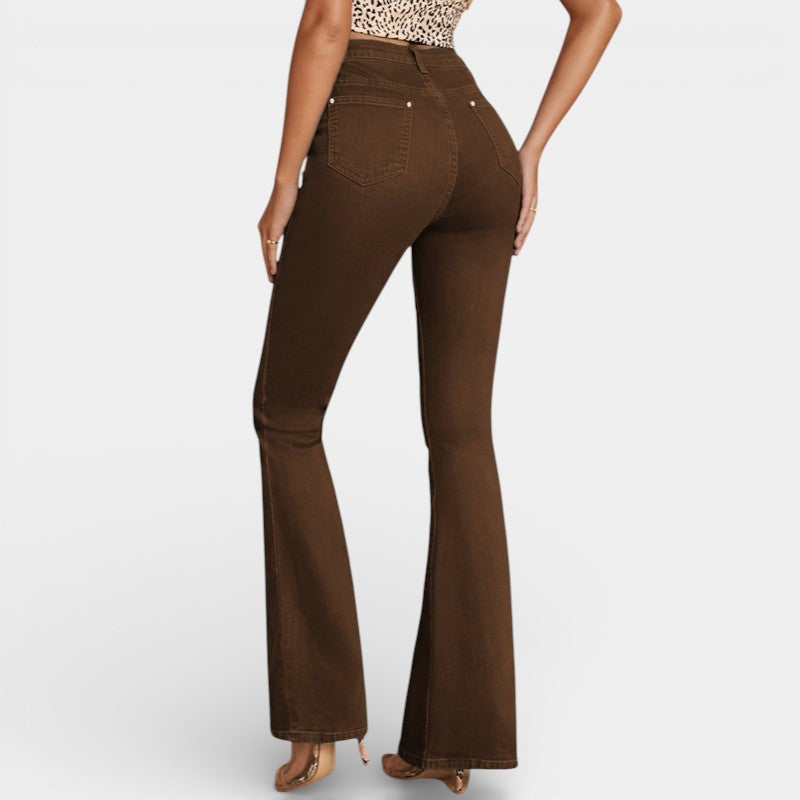 Gleame | Dames Flared Broek Smalle Pasvorm Tijdloos