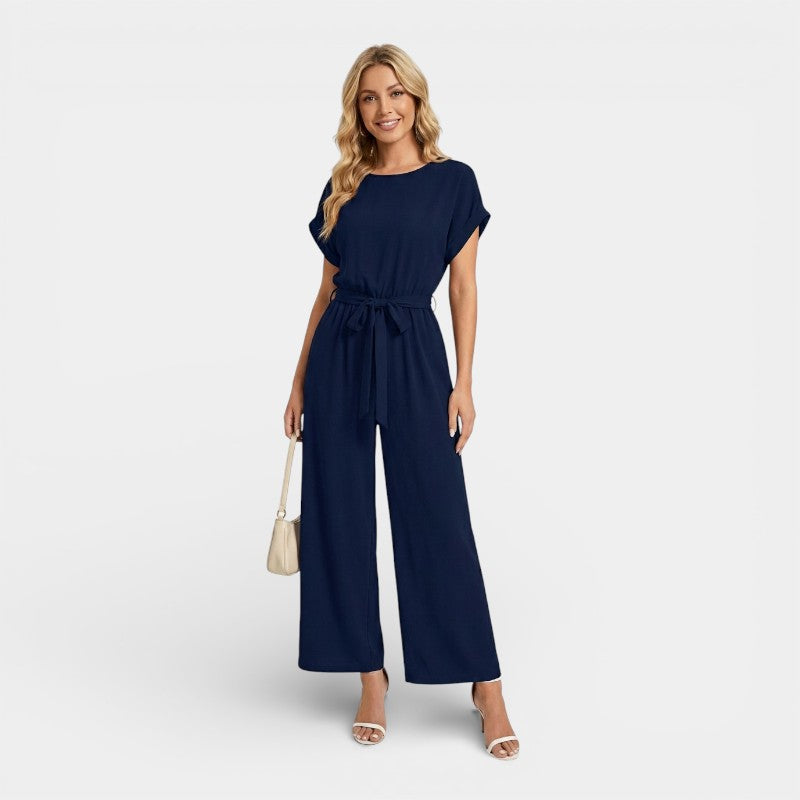 Gleame | Dames Jumpsuit Wijde Pijpen Elegante Pasvorm