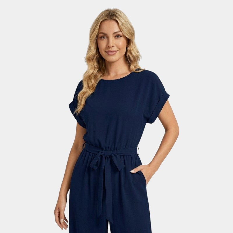 Gleame | Dames Jumpsuit Wijde Pijpen Elegante Pasvorm
