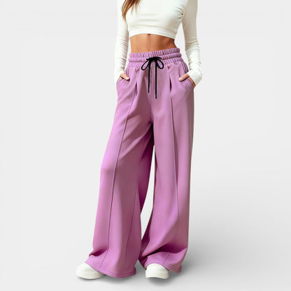 Gleame | Dames Lange Broek Wijde Pijpen Comfortabele Pasvorm