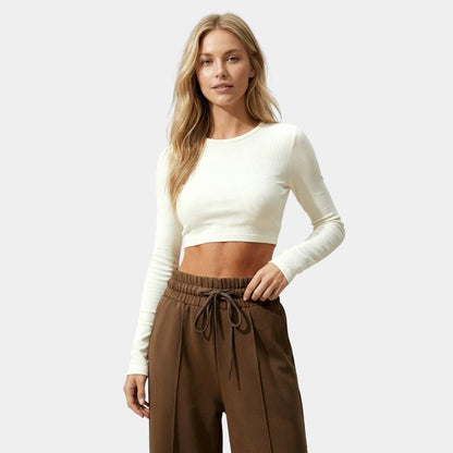 Gleame | Dames Lange Broek Wijde Pijpen Comfortabele Pasvorm