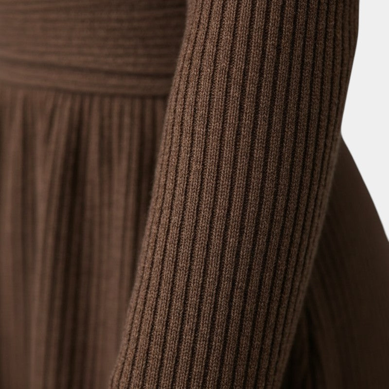 Gleame | Dames Maxi Jurk A-Lijn V-Hals Lange Mouw