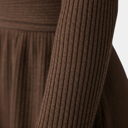 Gleame | Dames Maxi Jurk A-Lijn V-Hals Lange Mouw