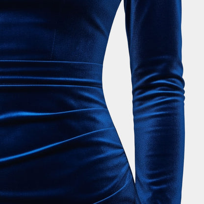 Gleame | Dames Midi Jurk Boothals Aansluitende Pasvorm Elegant