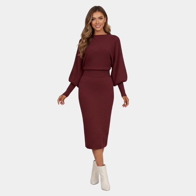 Gleame | Dames Trui Jurk Elegante Pasvorm met Taille