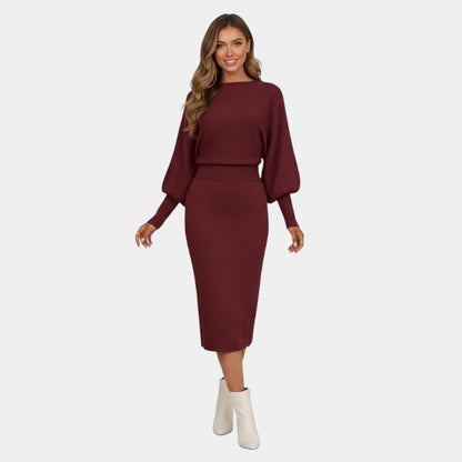 Gleame | Dames Trui Jurk Elegante Pasvorm met Taille