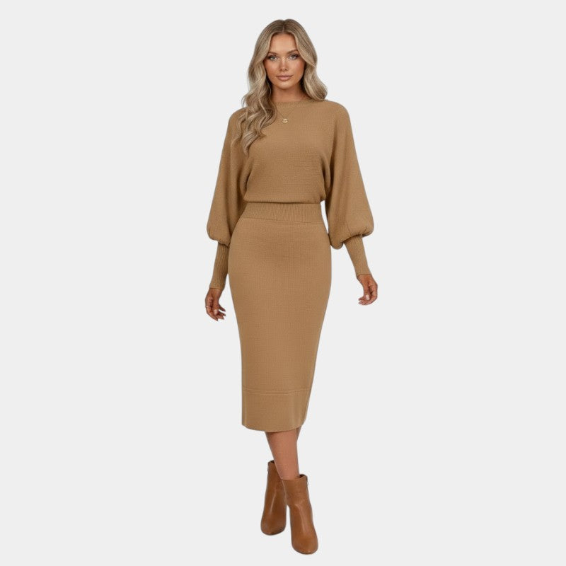 Gleame | Dames Trui Jurk Elegante Pasvorm met Taille