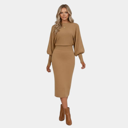 Gleame | Dames Trui Jurk Elegante Pasvorm met Taille