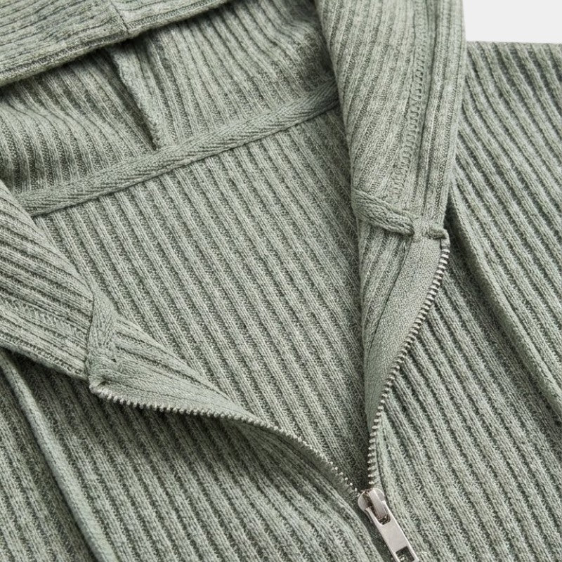 Gleame | Dames Tweedelige Set Geribde Structuur Aansluitende Pasvorm