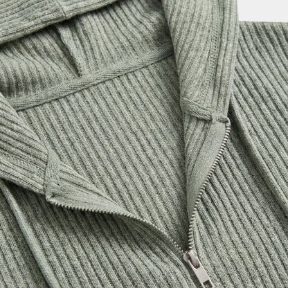 Gleame | Dames Tweedelige Set Geribde Structuur Aansluitende Pasvorm