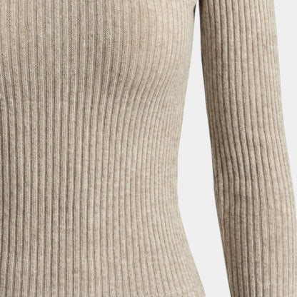 Gleame | Dames Tweedelige Set Geribde Structuur Ronde Hals