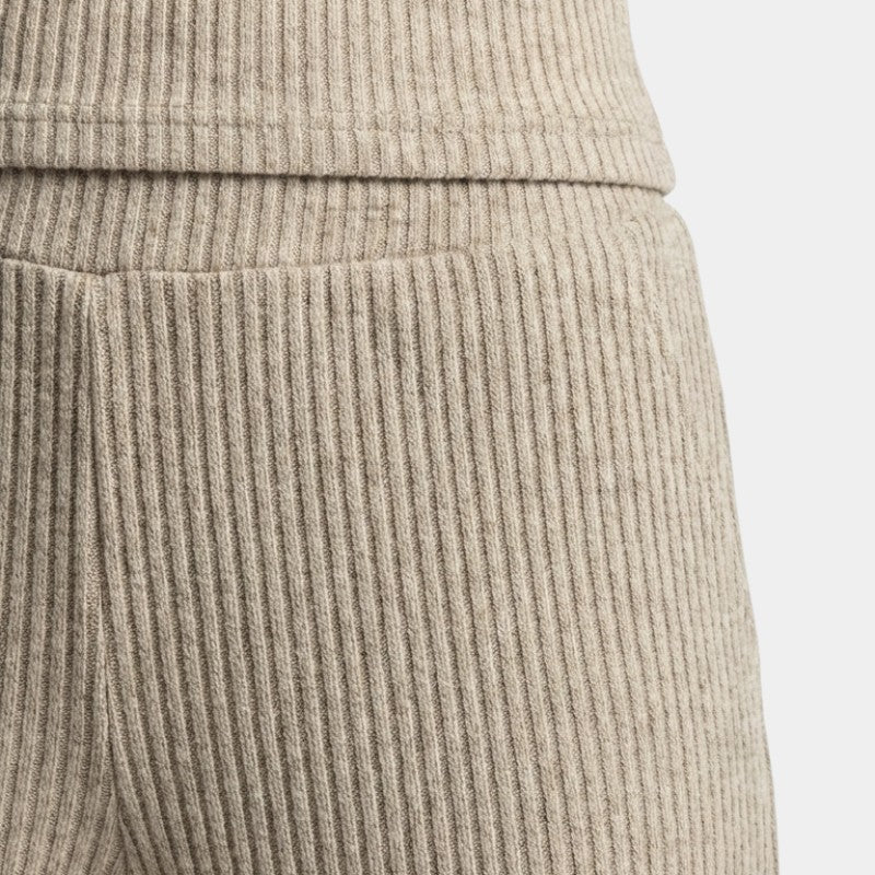 Gleame | Dames Tweedelige Set Geribde Structuur Ronde Hals