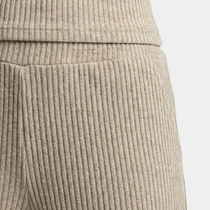 Gleame | Dames Tweedelige Set Geribde Structuur Ronde Hals