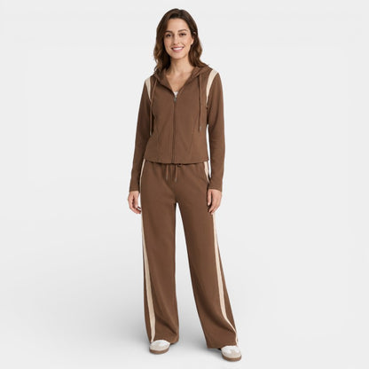 Gleame | Dames Tweedelige Set Met Capuchon En Ritssluiting