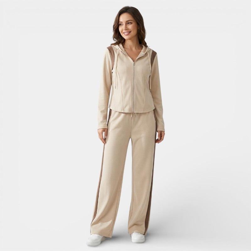 Gleame | Dames Tweedelige Set Met Capuchon En Ritssluiting